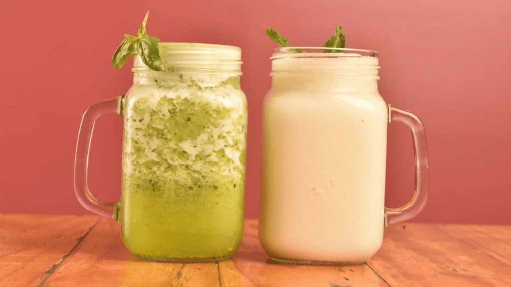 Smoothie Piňa con Albahaca y Guanábana en agua